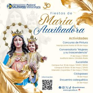 Afiche de la Celebración a María Auxiliadora - sede Quito